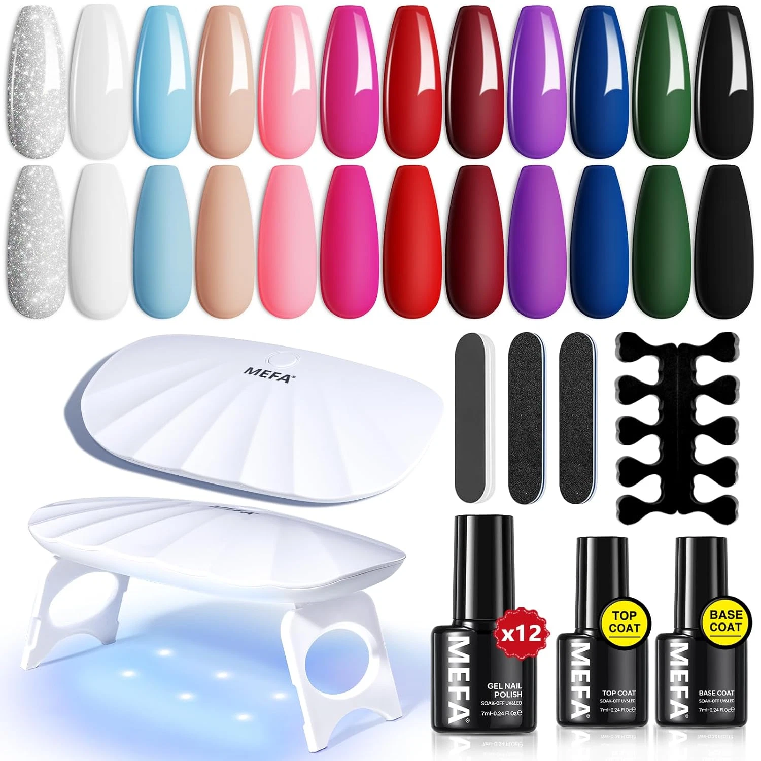Kit de 19 esmaltes de uñas en gel con luz ultravioleta