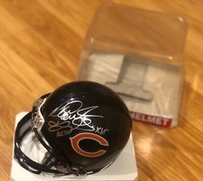 RICHARD DENT Signed Auto Riddell Chicago Bears Mini Helmet  SB XX MVP Photo