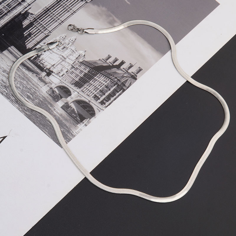 Snakebone Herringbone Necklace Alloy Italian Chain Unisex Mens Jewelry