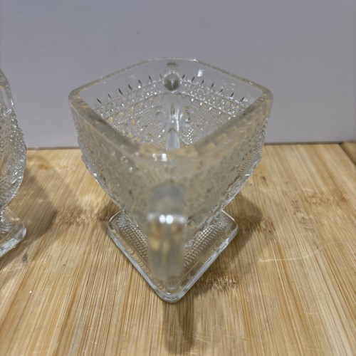 Vintage Indiana Tiara Clear Depression Glass Creamer & Sugar Diamond Shape - Picture 9 of 17
