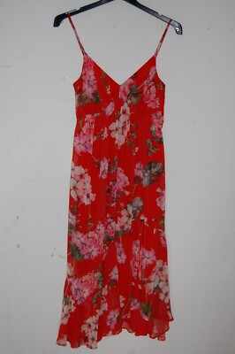 MNG by Mango - GR. XS - Kleid rot Blütendruck Midi