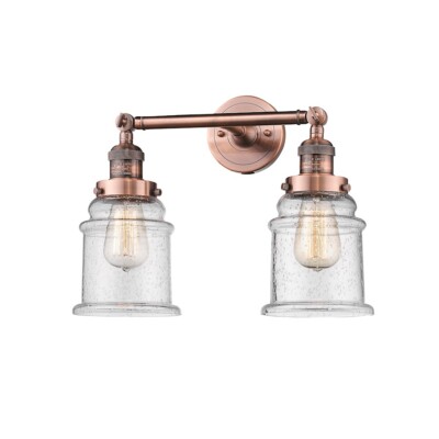 Innovations 2 Light Canton Bathroom Fixture in Antique Copper - 208-AC-G184