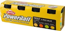 Berkley Powerbait Natural Glitter Trout Dough Fishing Bait, Assorted 4 Pack