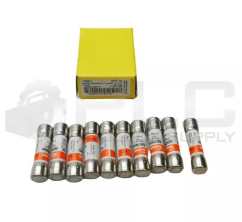 NEW BOX OF 10 BUSSMANN FNQ-1 TIME DELAY FUSE 1A 500VAC