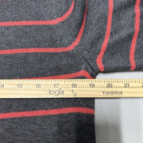 Vestido Suéter Banana Republic Para Mujer Talla L Gris Coral Rayas Bolsillos Midi - Imagen 11 de 14