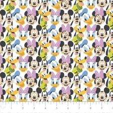 Disney's Mickey Mouse Here Comes the Fun Cotton Fabric by the Yard