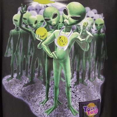 Vintage 1997 Touch Tone Aliens Black T-Shirt XL Adult Wild