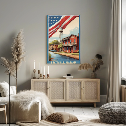 Prattville Alabama Vintage Travel Poster Artwork - 第 4/26 張圖片
