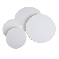 4pcs Round Canvas 12'' & 8'' Professional Stretched Circle Canvas Board for P...