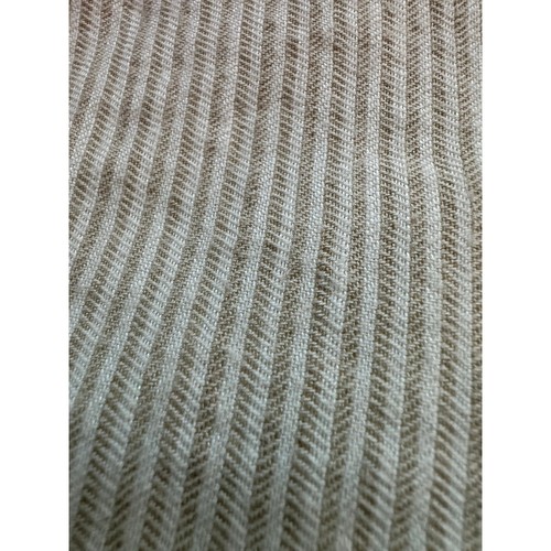 Ralph Lauren king flat sheet linen cotton tan pinstripe made in Italy off white