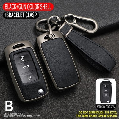 Filp Key Fob Case Cover Chain For VW Passat Golf MK6 Jetta Polo Eos Scirocco