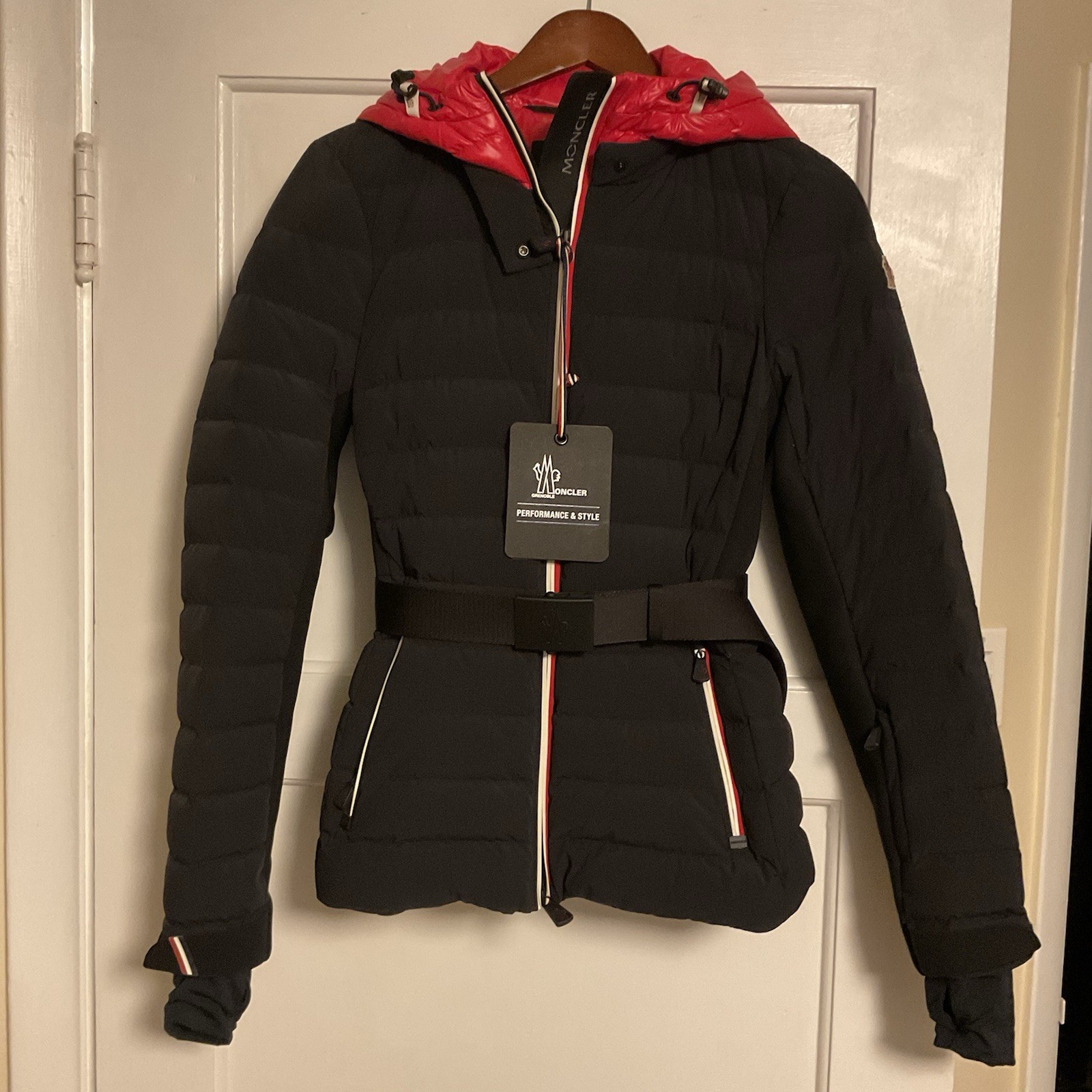 NWT Moncler Grenoble Bruche Giubbotto Belted Utility Jacket Black Size 1 Small