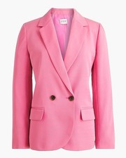 J.CREW Factory NWT 218 Drapey Twill Double Breasted Blazer Jacket 6 Bubble Gum