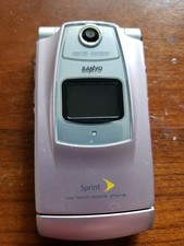 Sanyo Katana SCP-6600 - Pink and Silver  Sprint  Very Rare Cellular Flip Phone