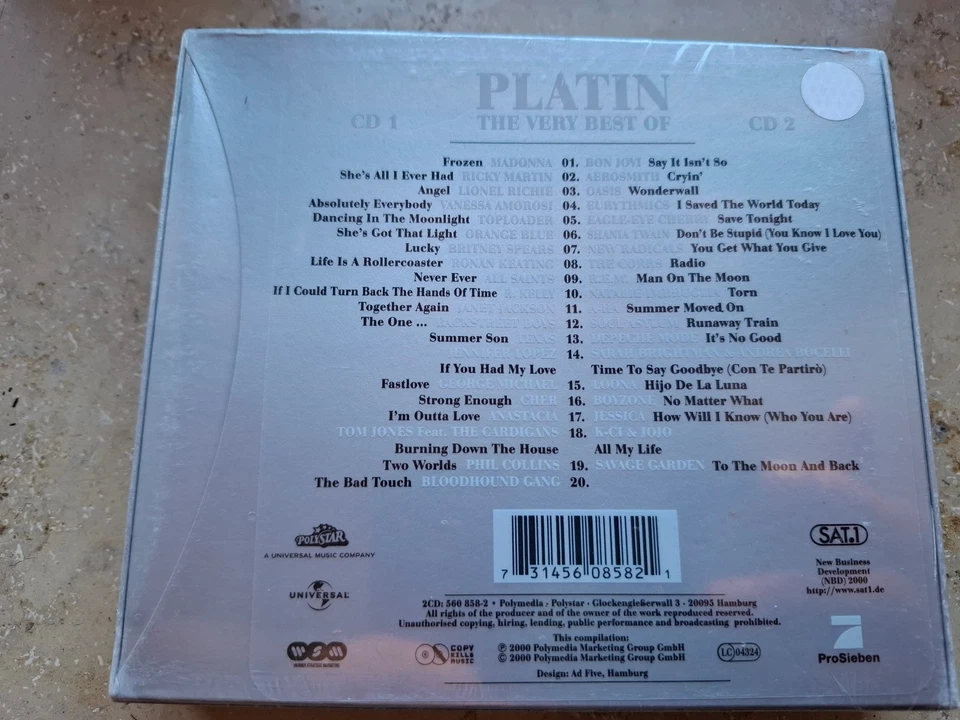 DCD Box - Various - PLATIN 1 - The very best of (1980-2000) - NEU & OVP - Bild 3 von 4