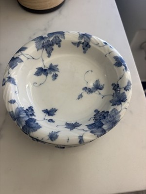 Set of 5 Blue White Floral Bowls   Adam & Eve Japan   Vintage Style Small Dishes