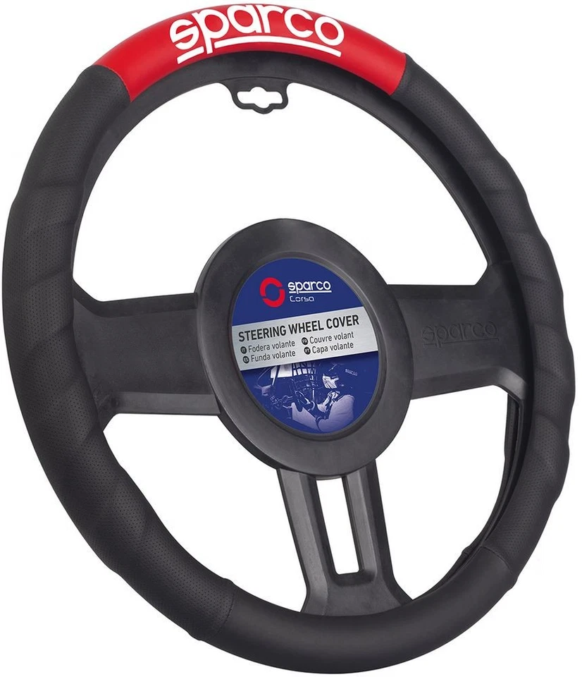 Lenkradabdeckung SPC1111 Auto Universal Schwarz Und Rot Polyester 38cm SPARCO - Bild 2 von 4