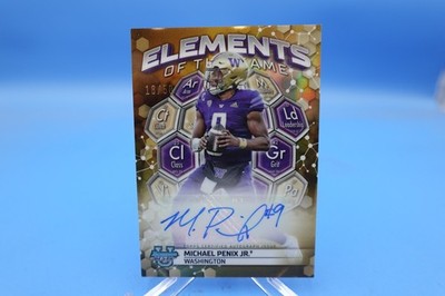 2023 Bowman Best U Elements of the Game Michael Penix Jr Auto Gold /50