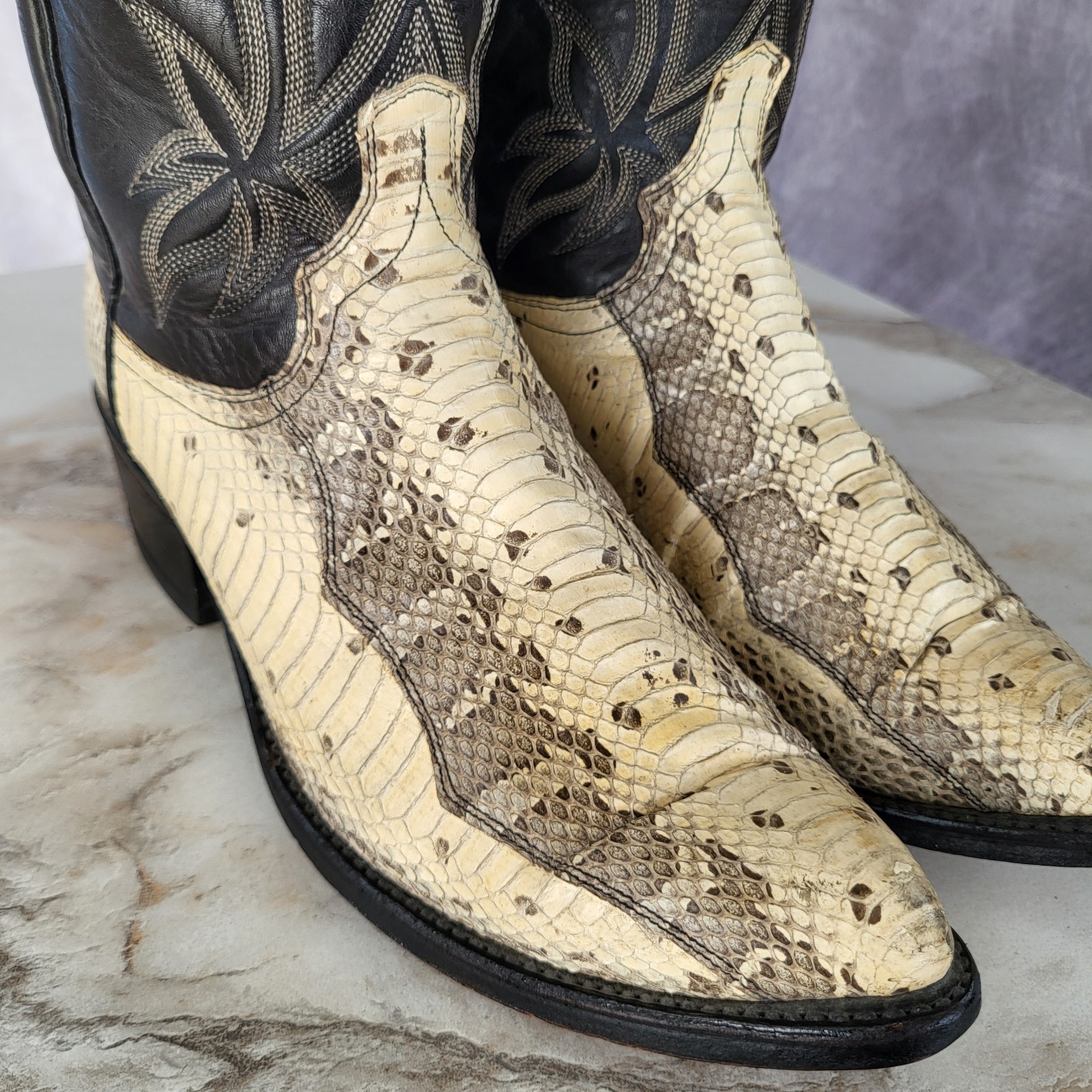 Dan Post USA Natural Spotted Python White Men's S… - image 2