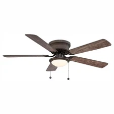Hugger 52 in. LED Indoor Brown Espresso Bronze Ceiling Fan with Light Kit AL383L