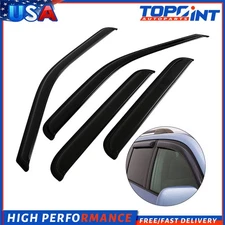 Dark Black Side Wind Window Visors 4p For 1999-2016 Ford Super Duty Crew Cab