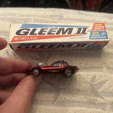 NEW OLD STOCK - 7 0Z GLEEM II TOOTHPASTE & Original REDLINE HOT WHEELS PROMO