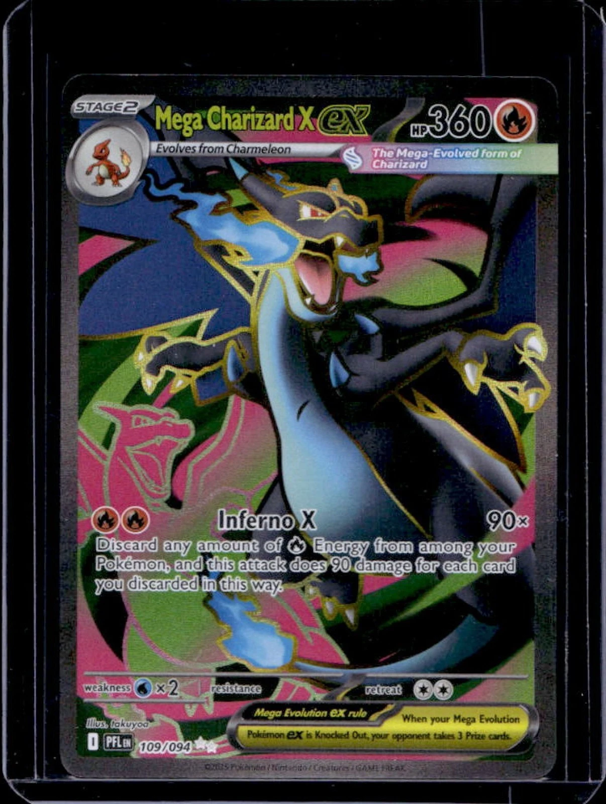 2025 Pokemon Phantasmal Flames Mega Charizard X ex Ultra Rare #109/094