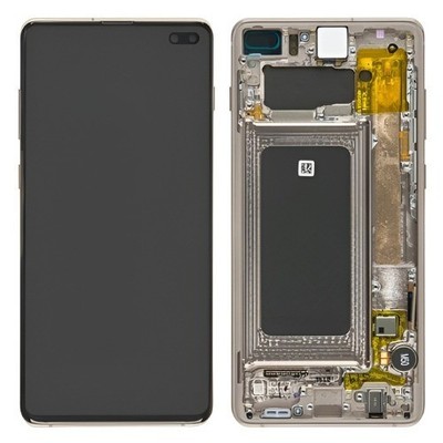 100% Original Samsung Galaxy S10 Plus G975F Display Bildschirm mit Rahmen Weiß