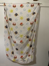 Super Mario Bros Nintendo Twin fitted Sheet Stars Craft Mushrooms Bombs