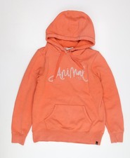 Womens UK 12 Regular Animal Orange Pullover Hoodie