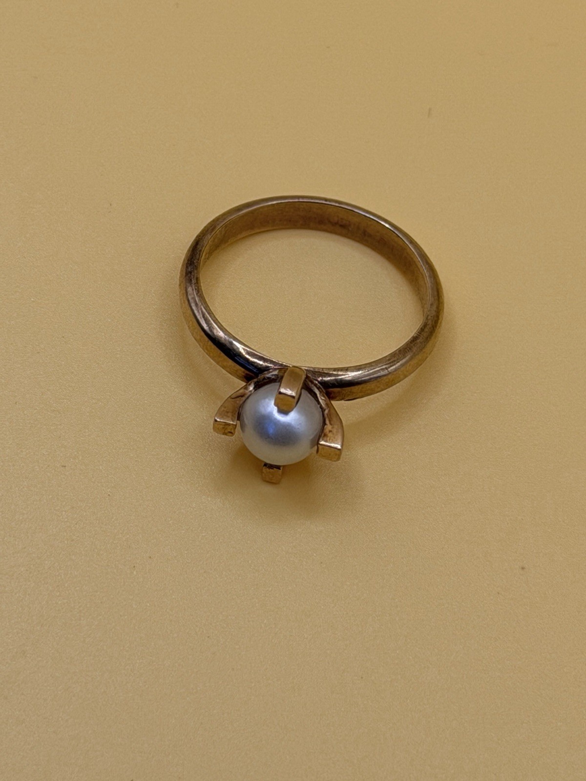 14K gold ring with pearl, Size M image 6