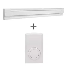 72 In. 240/208-Volt 1,500/1,125-Watt Electric Baseboard Heater in White with Wal