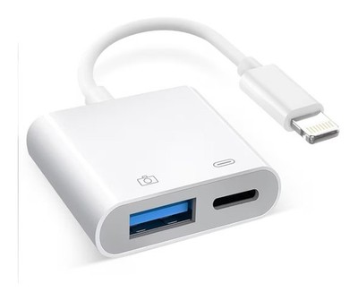 Lightning to USB Camera Adapter with Charging Port, Apple Mfi Certified USB 3.0