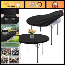 Fitted Round Table Covers with Elastic, 2-Pack, Reusable, Non-Slip Protection