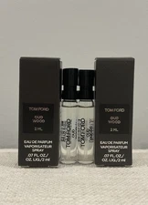 2 X Tom Ford Oud Wood Eau De Parfum Vial Spray Samples 2 ml Each