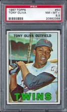 1967 TOPPS #50 TONY OLIVA HOF Minnesota Twins nice color/Lower Pop 10 PSA 8.5
