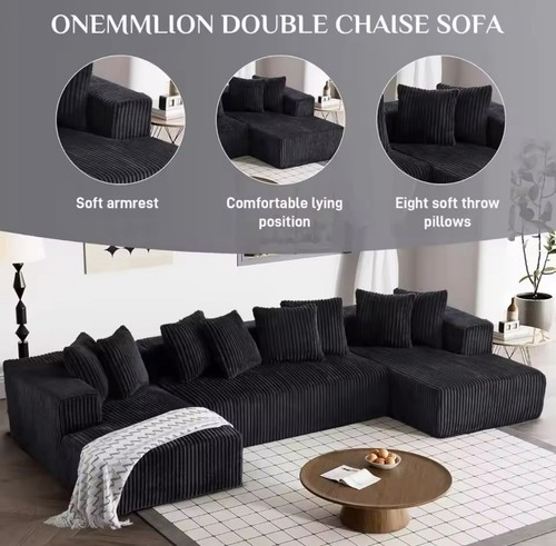 131" Modular Sectional Couch, Boneless Sofa Sleeper Sofa w/Memory Foam - Picture 7 of 8