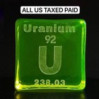 Uranium Yellow Glass Figurine 50x50mm Vaseline Depression Glass Statue Art Deco