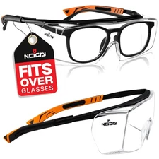 Over-Glasses Safety Eyewear with Side Shields - Lightweight & Flexible