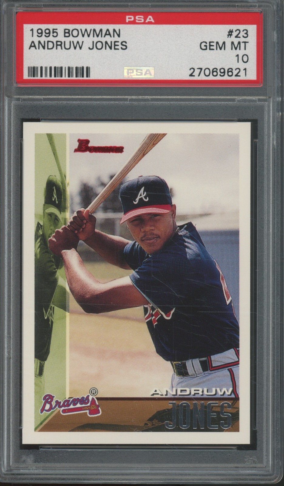 1995 Bowman #23 Andruw Jones RC Rookie Gem Mint PSA 10