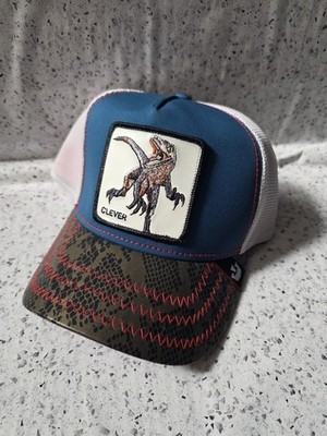 Goorin Bros Trucker Hat Clever Velociraptor BLUE Dinosaur Snapback