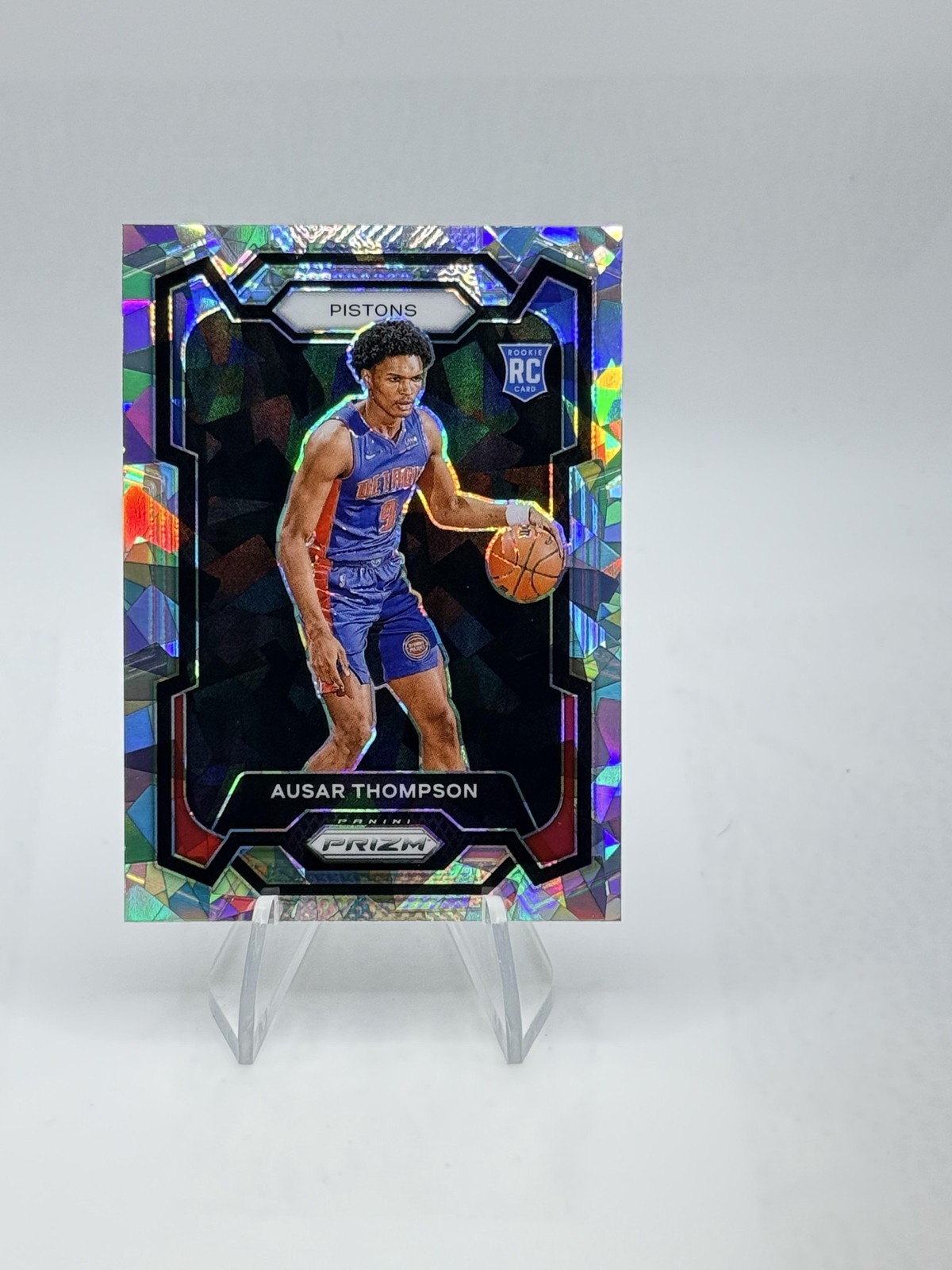 2023-24 Panini Prizm Ausar Thompson Rookie #178 Prizms Silver Ice Pistons RC
