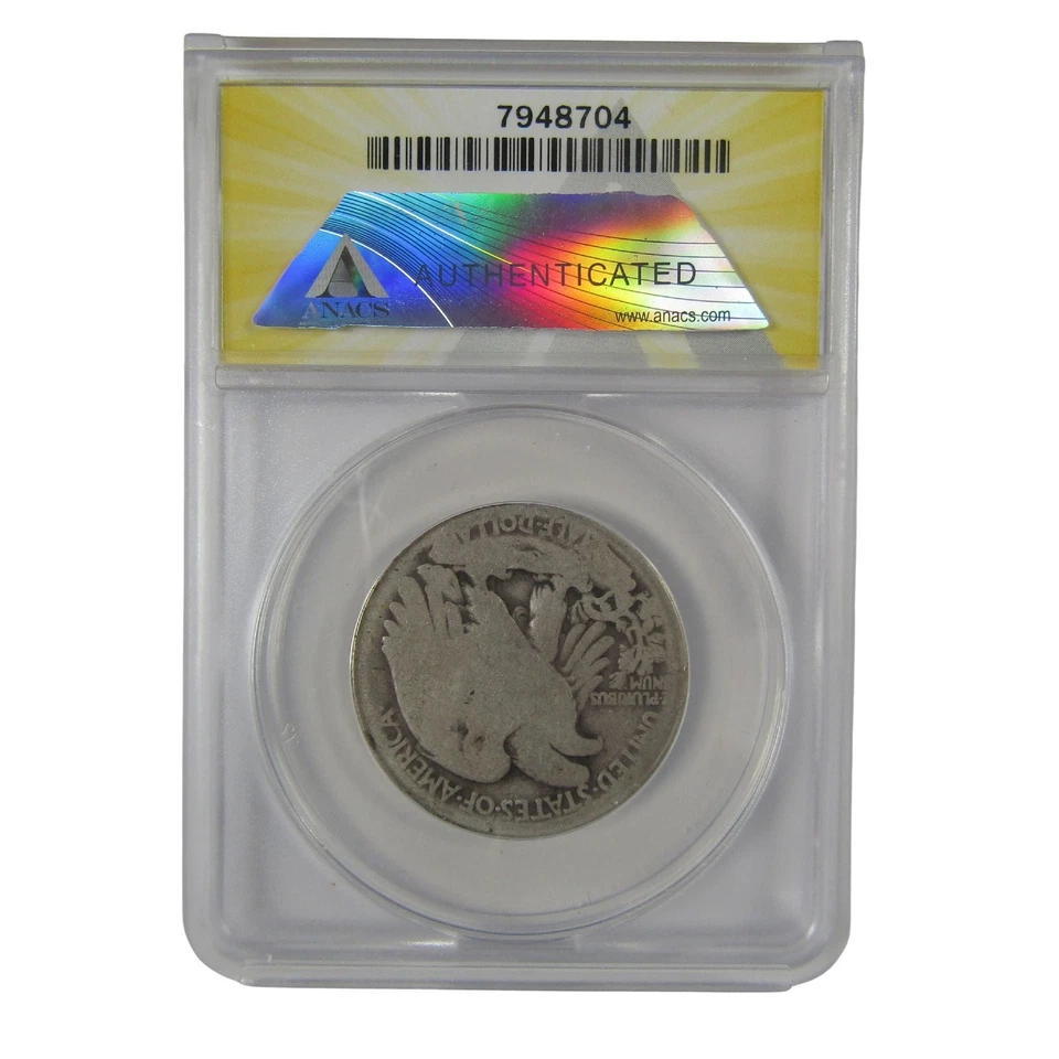 1921 年 Liberty Walking Half Dollar AG 3 ANACS 银 50c 硬币 SKU:I23035 — 第 2/4 张图片