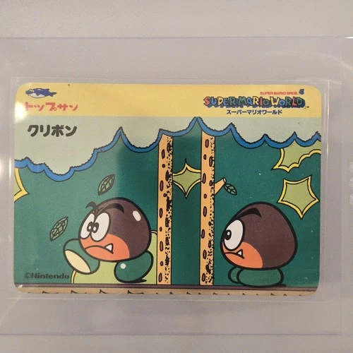 1991 Bandai Goomba trading card Super Mario World Nintendo Vintage NES
