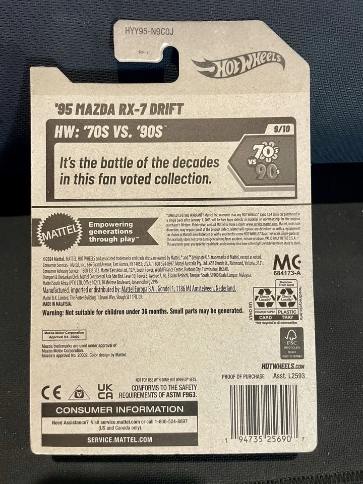Rueda y neumático Hot Wheels 95 Mazda RX-7 Drift PERSONALIZADOS pilotos reales Foto 4 de 4