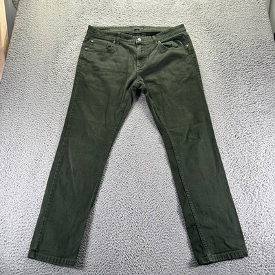 Clockhouse Chk Flatomic Jeans Mens 36x32 Green Cotton Stretch Slim Fit