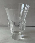 Vintage Signed Steuben Clear Glass Crystal "Lyre" Vase 7"
