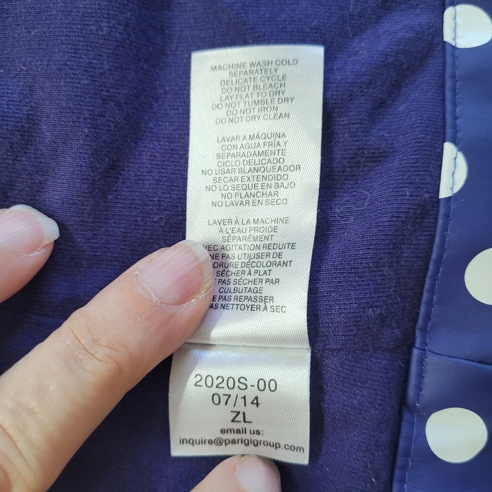 Hartstrings Girls Raincoat Size 5/6 Red White Polka Dot Cherry Applique Hooded - Image 4 of 4