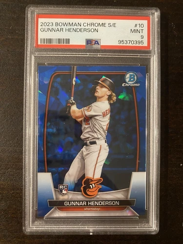 2023 Bowman Chrome Sapphire Edition GUNNAR HENDERSON RC #10 PSA 9 Mint