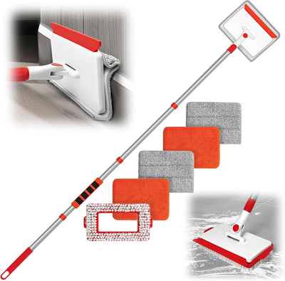 Baseboard Cleaner Tool with Handle, 56 Inches Base Boards Cleaning Mop Scrubber,